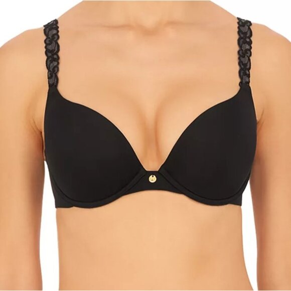 Natori Pure Luxe Push-Up Underwire Bra, Black, Sz. 34DD - Picture 1 of 13